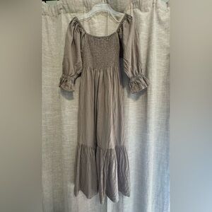 Bali Lane Almeria Smocked Midi Linen Dress